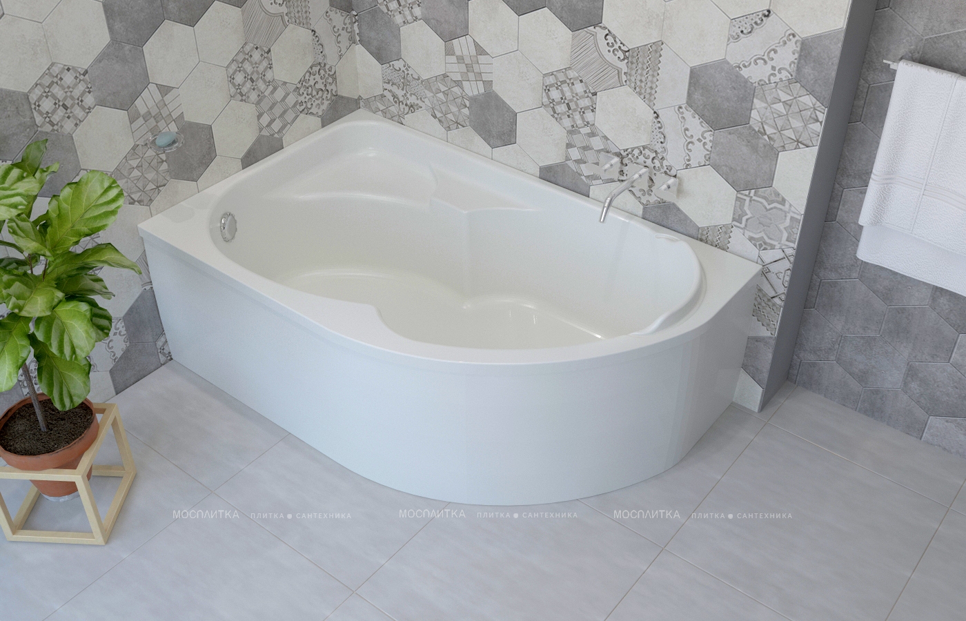 Акриловая ванна Lavinia Boho Grance Hill, 170x105 см. правая, 361640AC - изображение 4