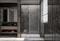 Душевая дверь Veconi Premium Trento PTD-30B, 140х200, черный матовый, стекло прозрачное1