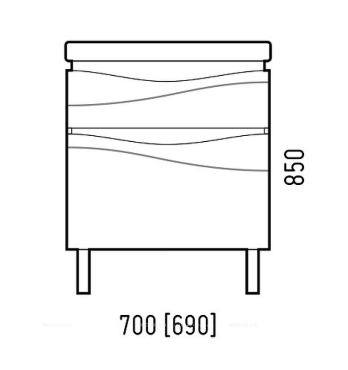 Тумба для комплекта Corozo Омаха 70 см SD-00000800 белый металлик - 4 изображение