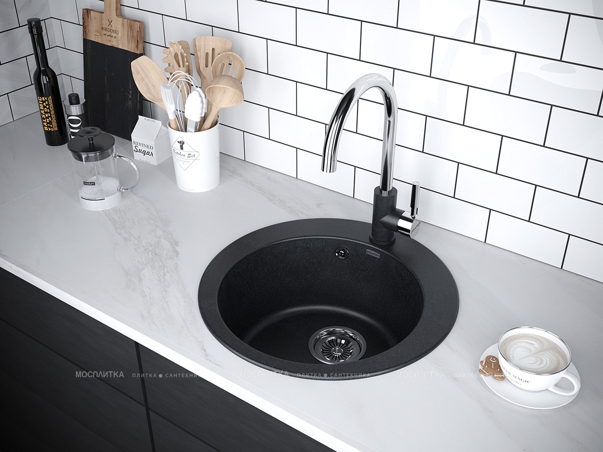 Мойка кухонная Paulmark Gelegen PM404800-BLM черный металлик - изображение 3