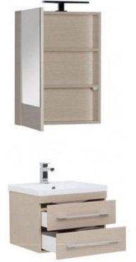 Комплект мебели для ванной Aquanet Нота 58 св.дуб зеркало камерино - 3 изображение