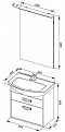 Комплект мебели для ванной Aquanet Грейс 65 2 ящика, дуб сонома - 5 изображение