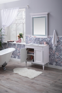 Комплект мебели для ванной Aquanet Селена 90 белый/серебро - 10 изображение