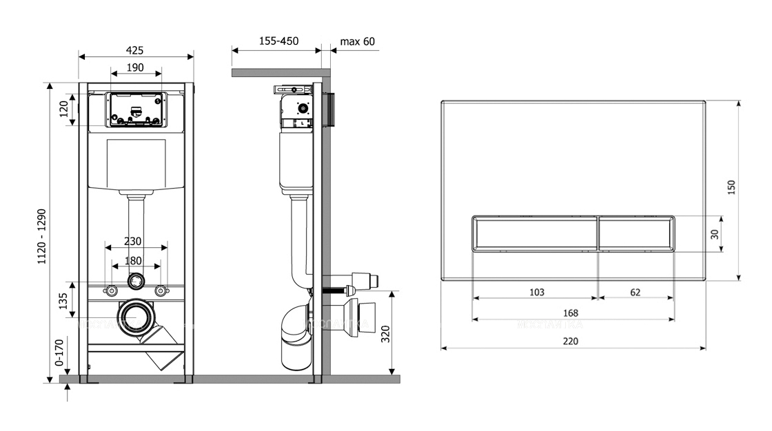 Комплект инсталляции для подвесного унитаза 4 в 1 Lavinia Boho Relfix, 77020014 - изображение 8
