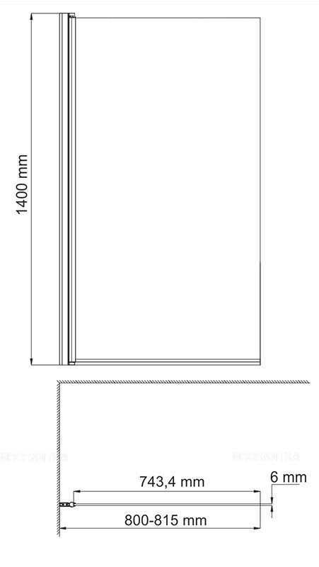 Шторка для ванны Wasserkraft Berkel 48P01-80WHITE - изображение 3