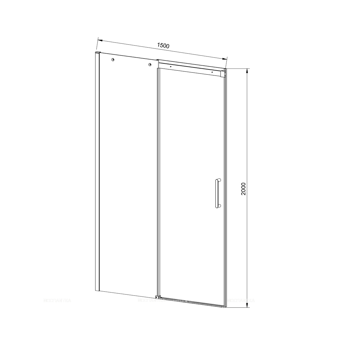 Душевая дверь Vincea Dice 150, черный, стекло прозрачное VDS-4D150CLB - изображение 3
