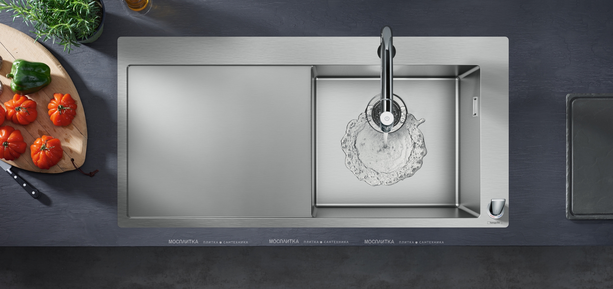 Кухонная мойка с встроенным смесителем Hansgrohe C71-F450-07 43205000, хром - изображение 3