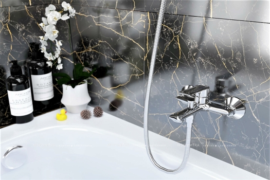 Смеситель Agger Clean A2410000 для ванны и душа c душевым набором - 6 изображение