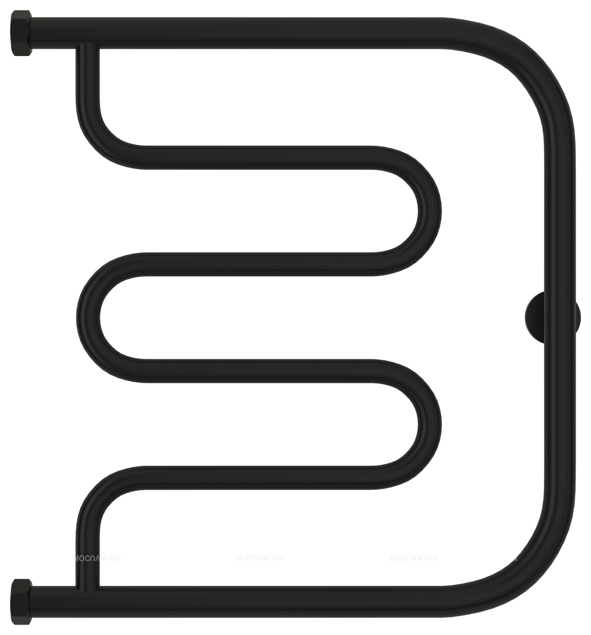 Полотенцесушитель водяной Сунержа Лира 50х50 см 31-0011-5050 матовый черный - изображение 2