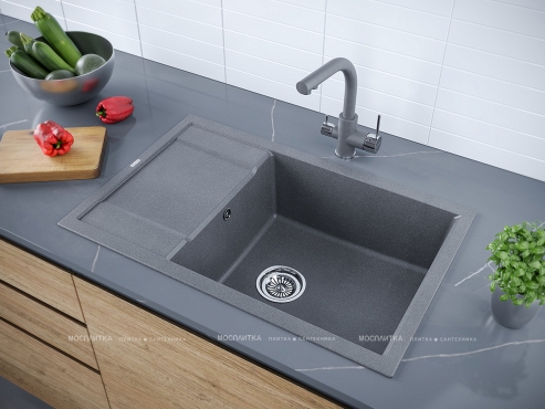 Мойка кухонная Paulmark Verlass PM317850-DG графит - 3 изображение