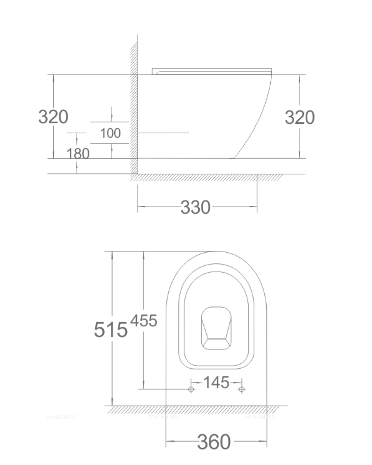 Унитаз подвесной безободковый Agger AT03100 с крышкой-сиденьем микролифт, белый - изображение 12