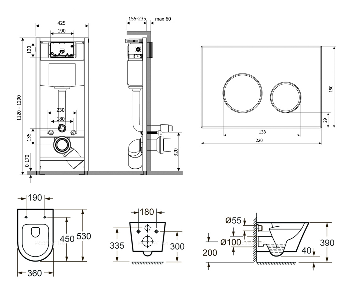 Комплект подвесной безободковый унитаз Lavinia Boho Biore Rimless, микролифт, 77040103 - изображение 9