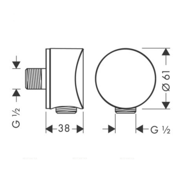 Шланговое подключение Hansgrohe FixFit S 26453140, шлифованная бронза - 2 изображение