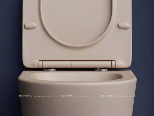 Комплект подвесной безободковый унитаз Ceramica Nova Balearica CN6000MC Капучино матовый с сиденьем Микролифт + инсталляция Creto Standart 1.0 - 5 изображение