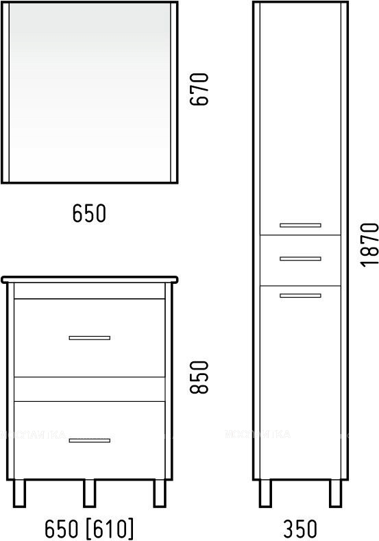 Шкаф-пенал Corozo Верона 35, серый - изображение 3