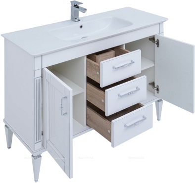 Комплект мебели для ванной Aquanet селена 120 см, белая, серебро - 12 изображение