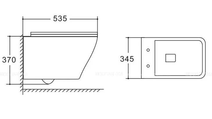 Комплект подвесной безободковый унитаз Vincea Neo VT1-22 с сиденьем soft-close, белый + инсталляция Geberit Delta 458.149.21.1 с кнопкой, хром глянцевый - изображение 6
