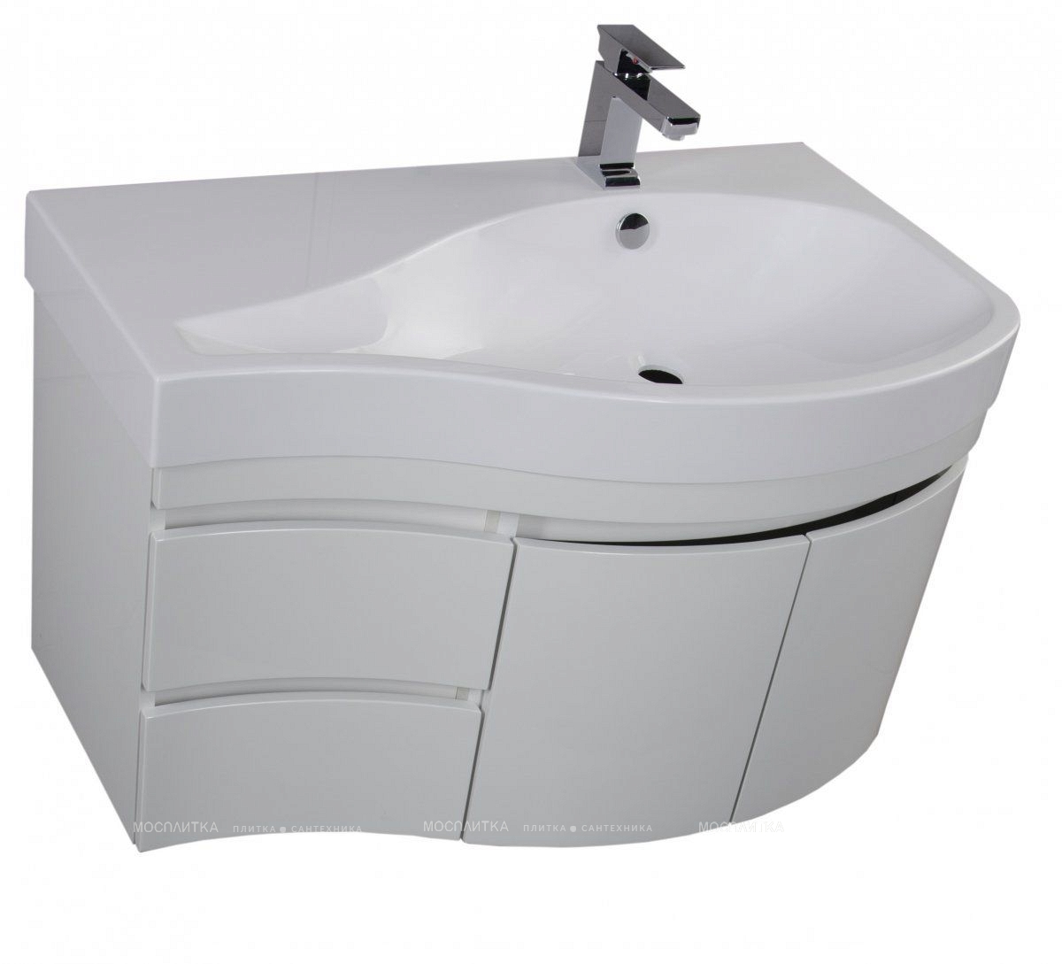 Комплект мебели для ванной Aquanet Сопрано 95 R распашн. двери белый - изображение 4