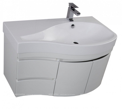 Комплект мебели для ванной Aquanet Сопрано 95 R распашн. двери белый - 4 изображение
