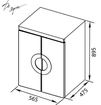 Шкаф для стиральной машины De Aqua Форма 185077 RAL3934 - 6 изображение