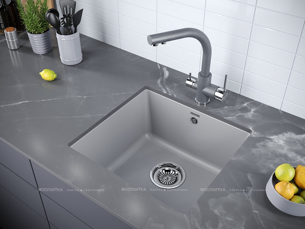 Смеситель Paulmark Essen Es213011-402 для кухонной мойки, серый металлик - изображение 2