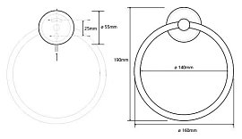 Полотенцедержатель-кольцо Bemeta Trend-i 104104068 16 x 5 x 19 см, хром, белый