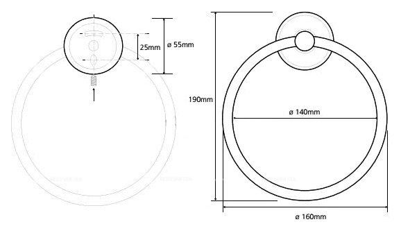 Полотенцедержатель-кольцо Bemeta Trend-i 104104068 16 x 5 x 19 см, хром, белый - 2 изображение