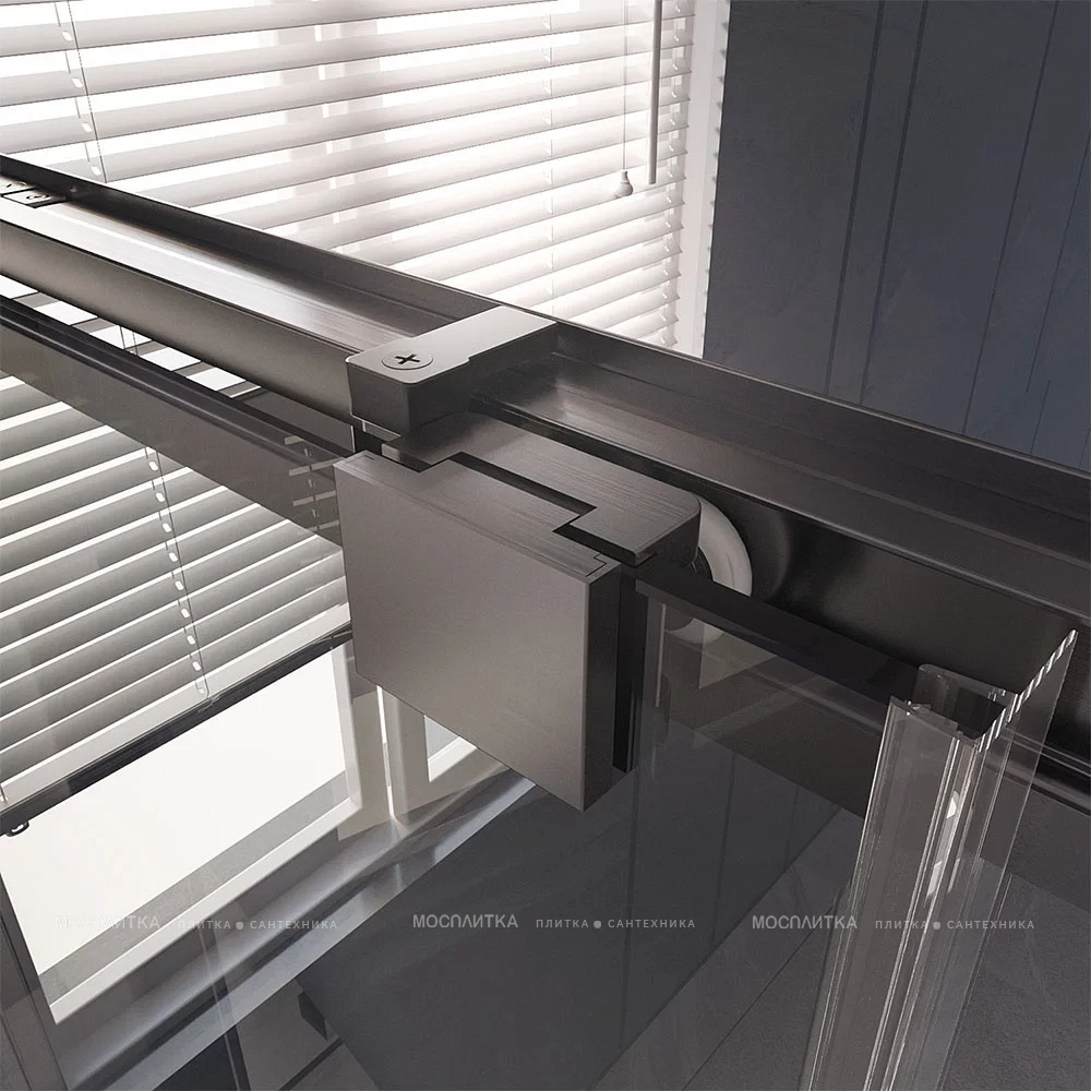 Душевая дверь Veconi Premium Trento PTD-30GR, 150х200, брашированный графит, стекло прозрачное - изображение 6