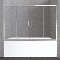 Шторка на ванну BelBagno UNIQUE-VF-2-150/180-140-P-Cr, профиль хром стекло рифленое 180см
