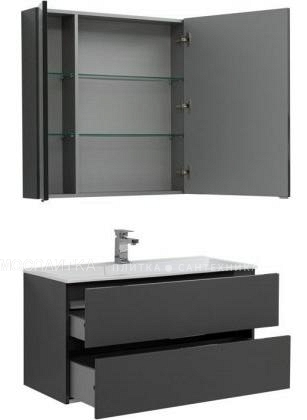 Комплект мебели для ванной Aquanet Алвита 100 серый антрацит - изображение 5