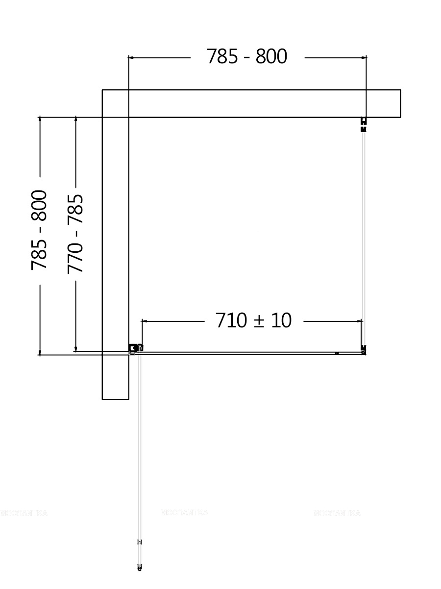 Душевой уголок AQUAme 80х80 см AQM5215-LH-8 профиль черный, стекло прозрачное - изображение 3
