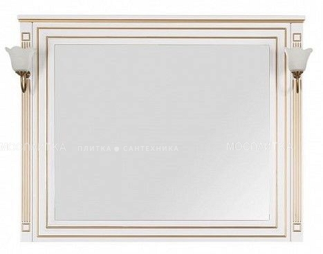 Зеркало Aquanet Паола 120 белый, патина золото - изображение 2