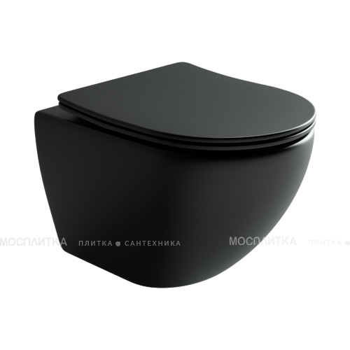 Комплект подвесной безободковый унитаз Ceramica Nova Metropol Rimless CN4002MB с микролифтом + система инсталляции Envision CN1002B с кнопкой смыва Flat черный матовый и шумоизоляционной панелью - изображение 2