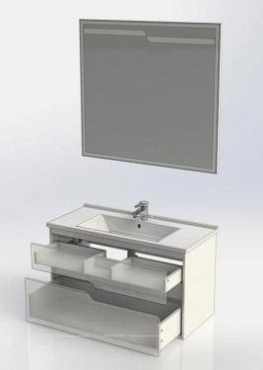 Комплект мебели для ванной Aquanet Модена 100 белый глянец - 7 изображение