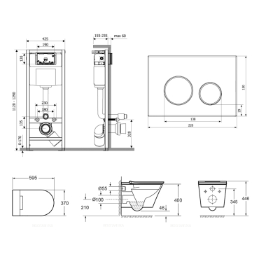 Комплект подвесной безободковый унитаз Lavinia Boho Rimless, с функцией биде, микролифт, 87561156 - 8 изображение