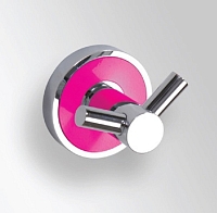 Крючок для одежды двойной Bemeta Trend-i 104106038f 5.2 x 5 x 5.2 см, хром, розовый