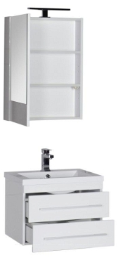 Зеркальный шкаф Aquanet Нота 58 камерино белый - 5 изображение