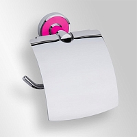 Держатель туалетной бумаги Bemeta Trend-i 104112018f 13.5 x 7 x 15.5 см с крышкой, хром, розовый