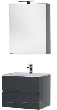 Комплект мебели для ванной Aquanet Алвита 70 серый антрацит - 3 изображение