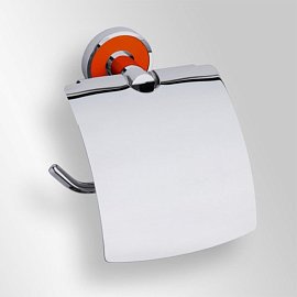 Держатель туалетной бумаги Bemeta Trend-i 104112018g 13.5 x 7 x 15.5 см с крышкой, хром, оранжевый