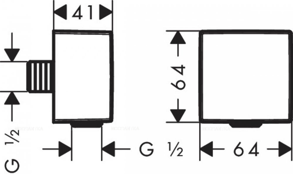 Шланговое подключение Hansgrohe Fixfit Square 26455340, черный хром - изображение 5