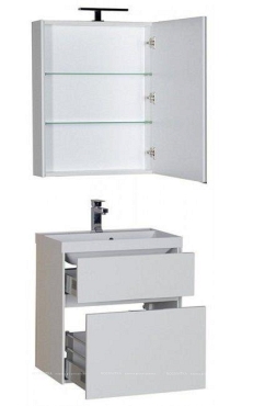 Комплект мебели для ванной Aquanet Латина 60 2 ящика белый - 3 изображение