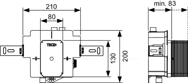 Клапан смыва писсуара U2 TECE Profil, 9370040 - 2 изображение