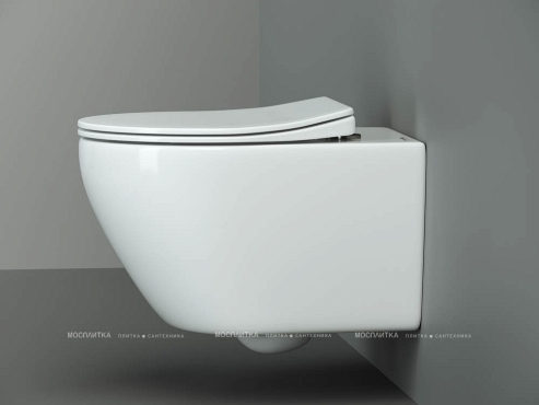 Комплект подвесной безободковый унитаз Ceramica Nova Pearl с крышкой-сиденьем CN8001 + инсталляция Am.Pm ProC I012707.0238 с клавишей смыва ProC S, чёрная матовая - 2 изображение