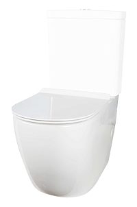 Чаша напольного унитаза безободковая Creto Logan L1 1001-004-WF с крышкой-сиденьем микролифт, белая