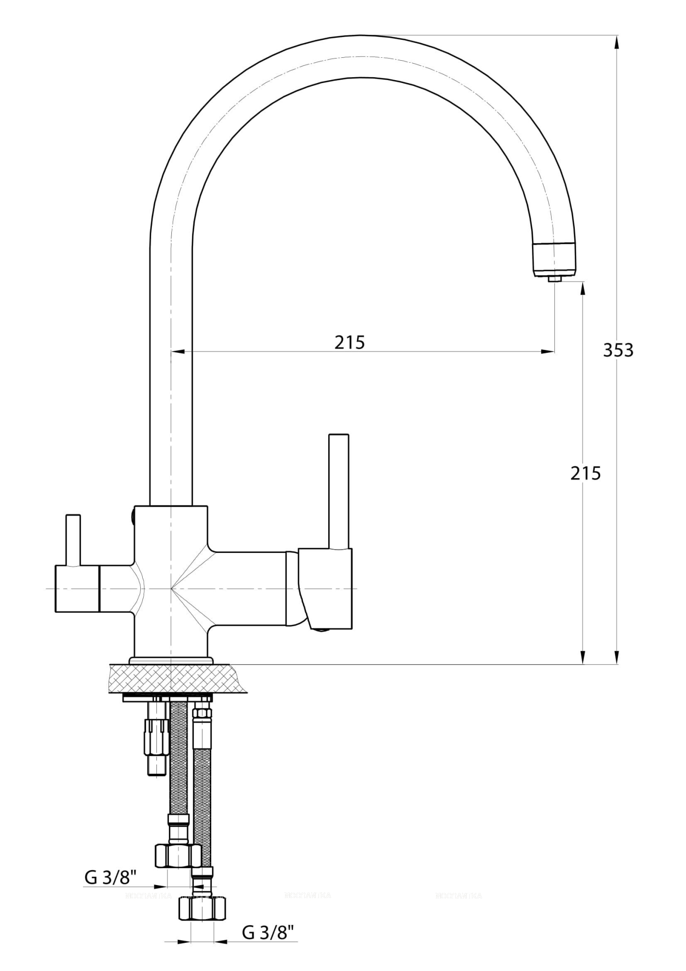 Смеситель для кухонной мойки GPD Espina MAR70 хром глянец - изображение 2