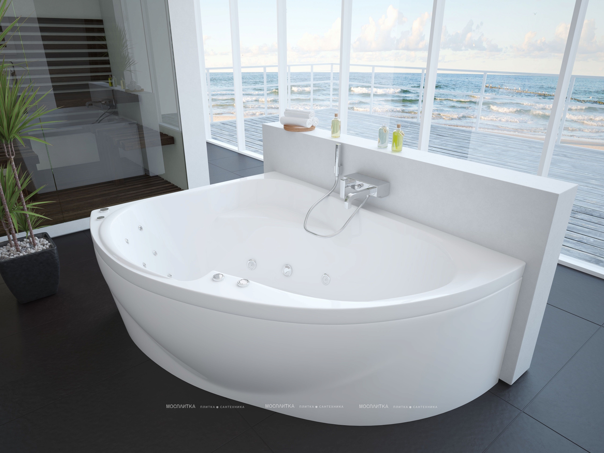 Акриловая ванна Aquatek Альтаир 160 см L на объемном каркасе - изображение 4