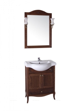 Зеркало ASB-Woodline Салерно 65 массив ясеня, антикварный орех - 2 изображение