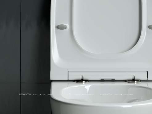 Комплект подвесной безободковый унитаз Ceramica Nova Forma с крышкой-сиденьем CN3011 + инсталляция Geberit Duofix 458.124.21.5 с кнопкой, хром глянцевый - 7 изображение