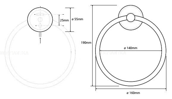 Полотенцедержатель-кольцо Bemeta Trend-i 104104068b 16 x 5 x 19 см, хром, черный - изображение 2